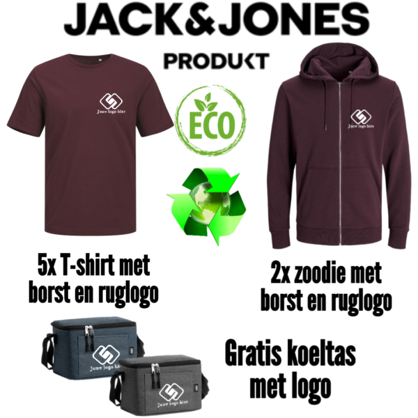 Jack&Jones Produkt combideal 2 (5x T-shirt en 2x Zoodie bedrukt met logo)
