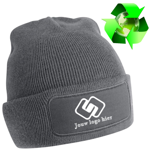 Beechfield Recycled Original Patch Beanie bedrukt met logo