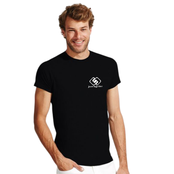Heavy weight Sol’s Imperial Slimfit T-shirt bedrukt met logo