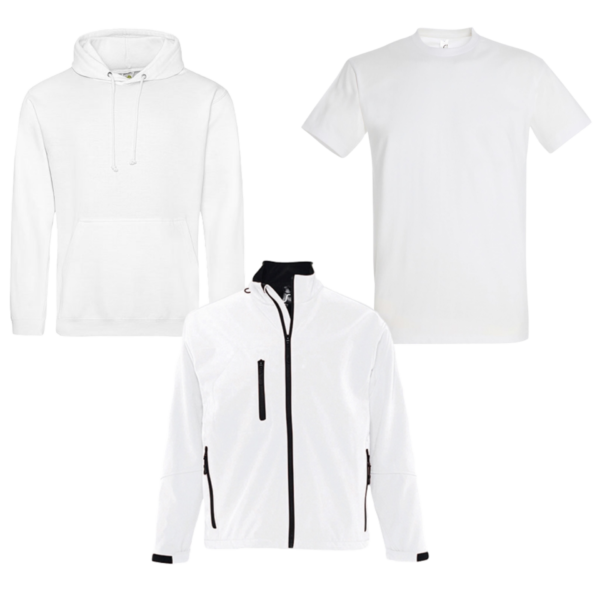 Combideal  5x Sol's Imperial T-shirt, 2x Just hoods hoodie en 1x Sol's Relax Softshell jas bedrukt met logo - Afbeelding 2