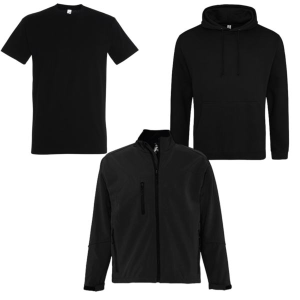 Combideal  5x Sol's Imperial T-shirt, 2x Just hoods hoodie en 1x Sol's Relax Softshell jas bedrukt met logo - Afbeelding 3