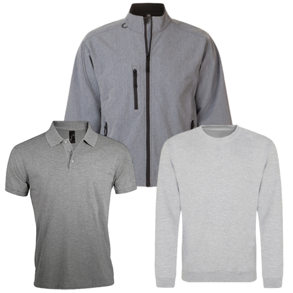 Combideal 5x Sol’s Prime poloshirt, 2x Justhoods sweater en 1x Sol's Relax Softshell jas bedrukt met borstlogo en groot ruglogo - Afbeelding 6