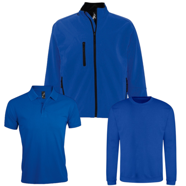 Combideal 5x Sol’s Prime poloshirt, 2x Justhoods sweater en 1x Sol's Relax Softshell jas bedrukt met borstlogo en groot ruglogo - Afbeelding 9