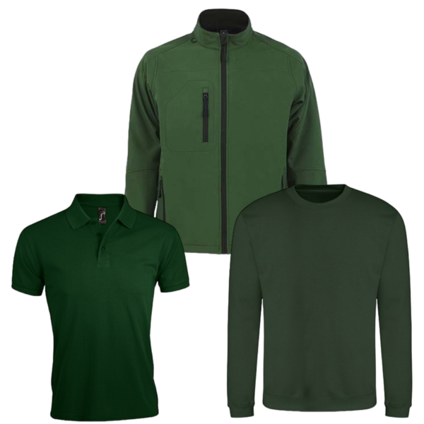 Combideal 5x Sol’s Prime poloshirt, 2x Justhoods sweater en 1x Sol's Relax Softshell jas bedrukt met borstlogo en groot ruglogo - Afbeelding 4