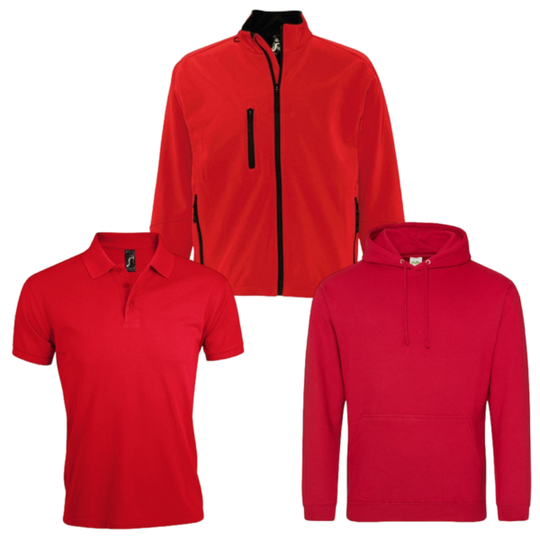 Combideal 5x Sol’s Prime poloshirt, 2x Justhoods hoodie en 1x Sol's Relax Softshell jas bedrukt met borstlogo en groot ruglogo - Afbeelding 3